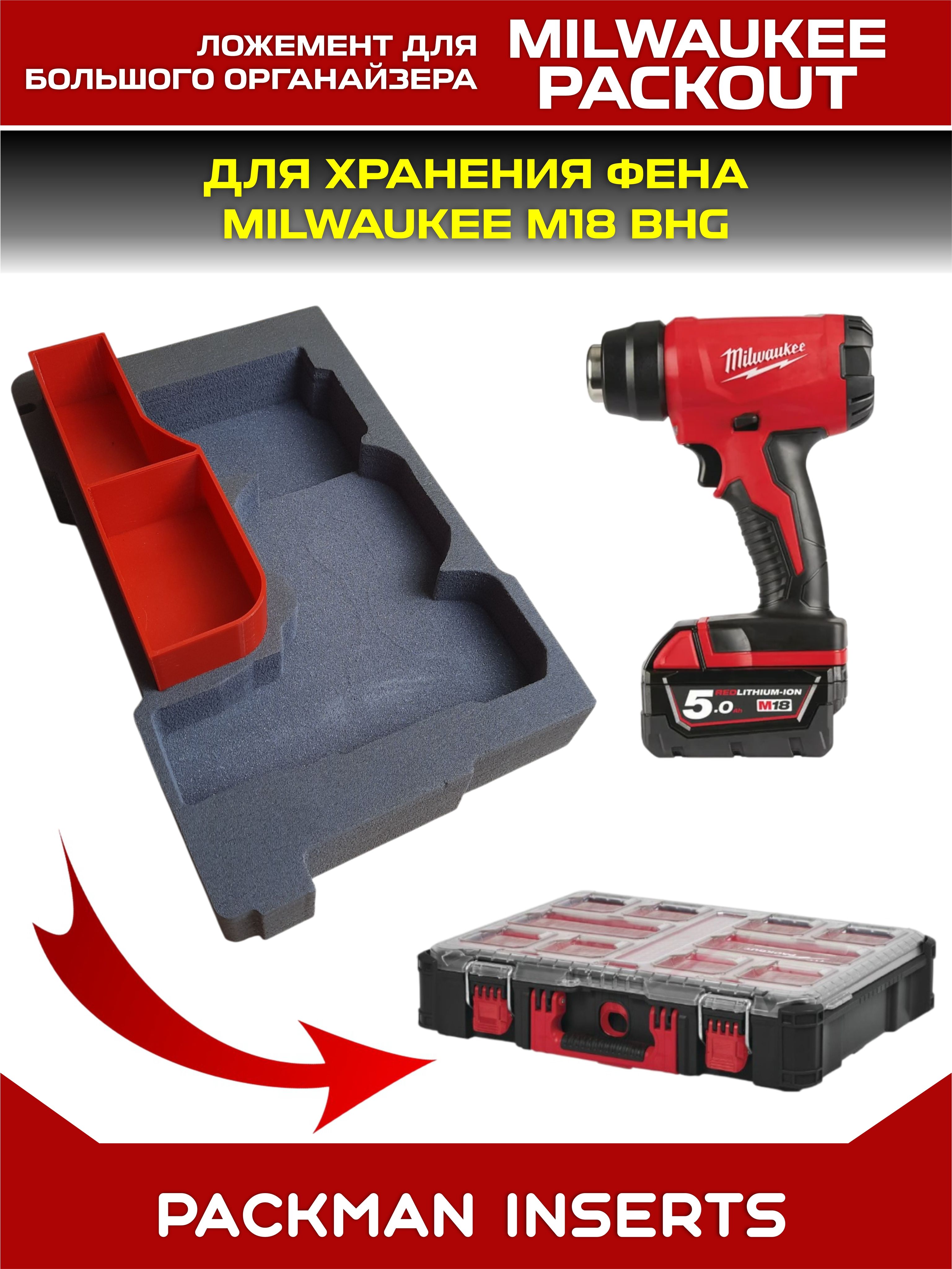 #set2 Ложемент для хранения фена MILWAUKEE M18 BHG