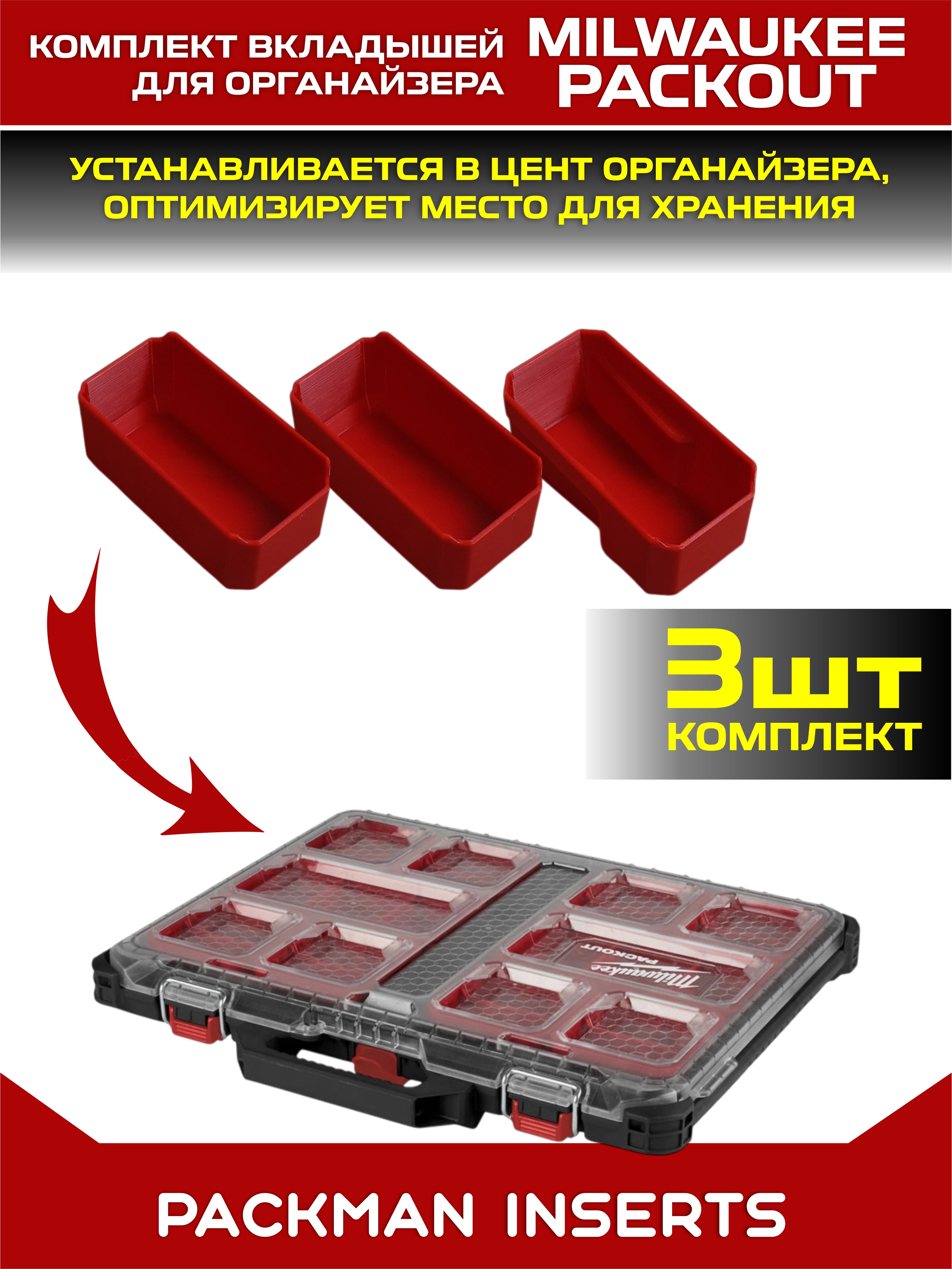 Комплект вкладышей для органайзера MILWAUKEE PACKOUT SLIM