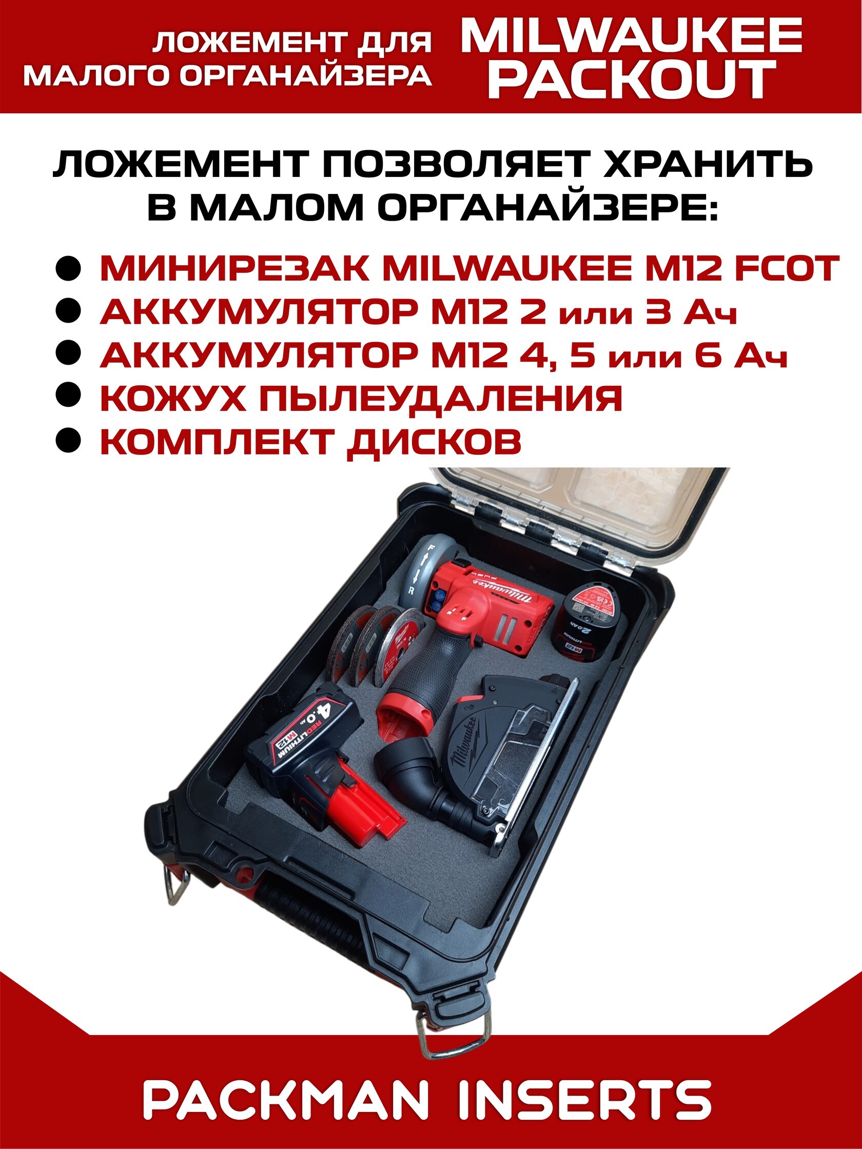Ложемент для минирезака MILWAUKEE M12 FCOT