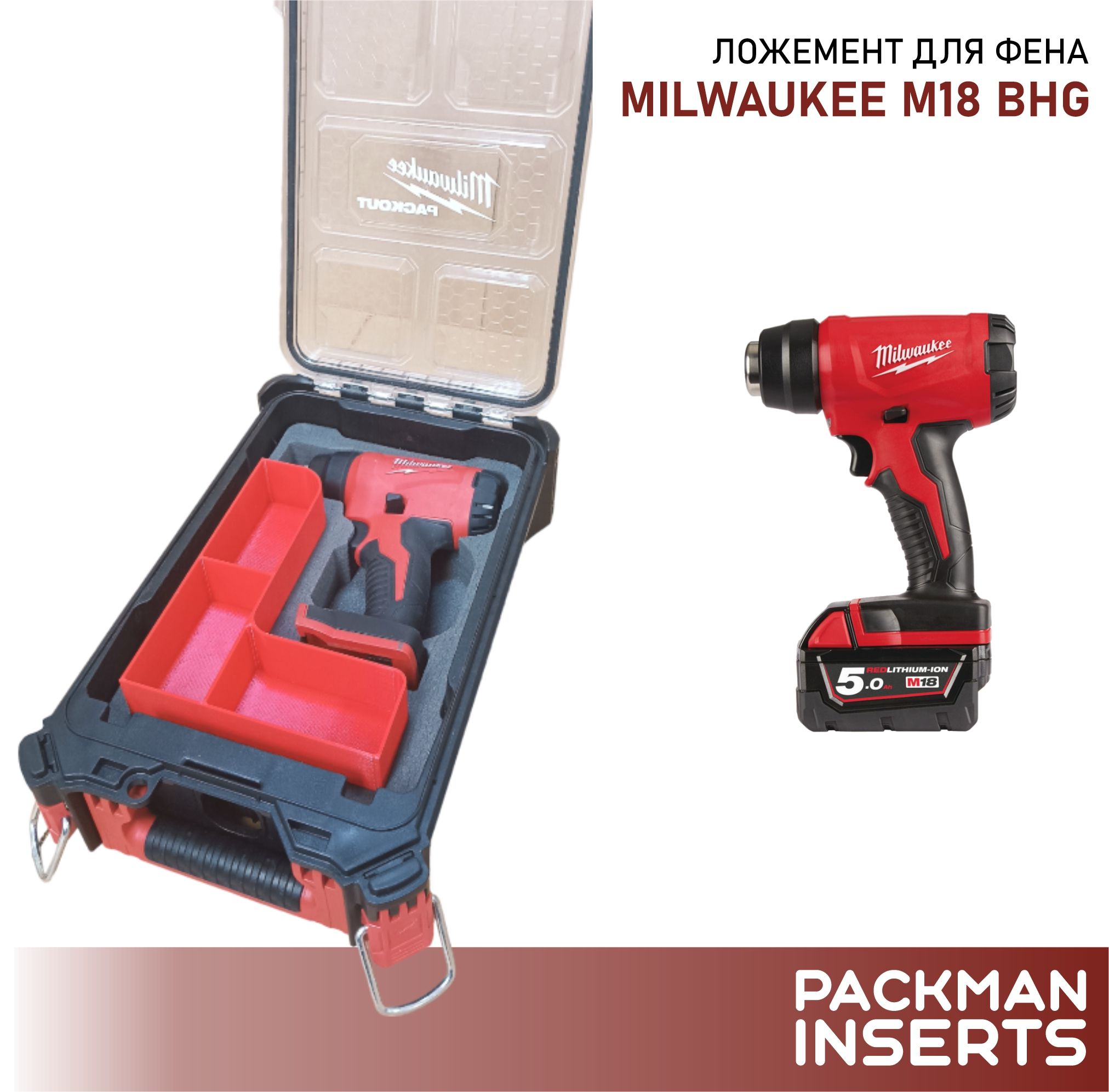 #set12 Ложемент для хранения фена MILWAUKEE M18 BHG