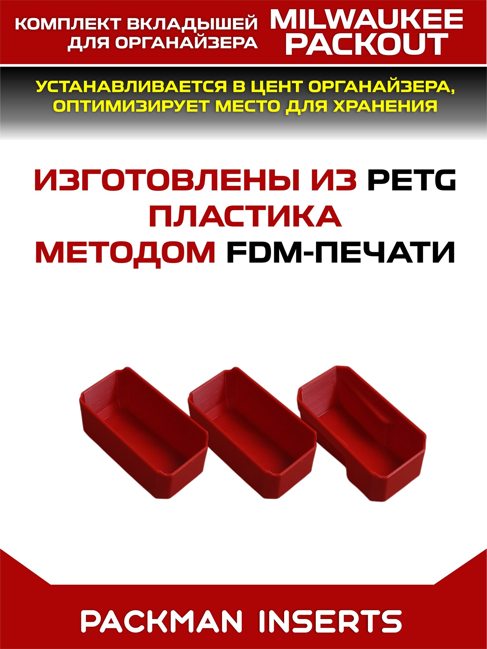 Комплект вкладышей для органайзера MILWAUKEE PACKOUT SLIM