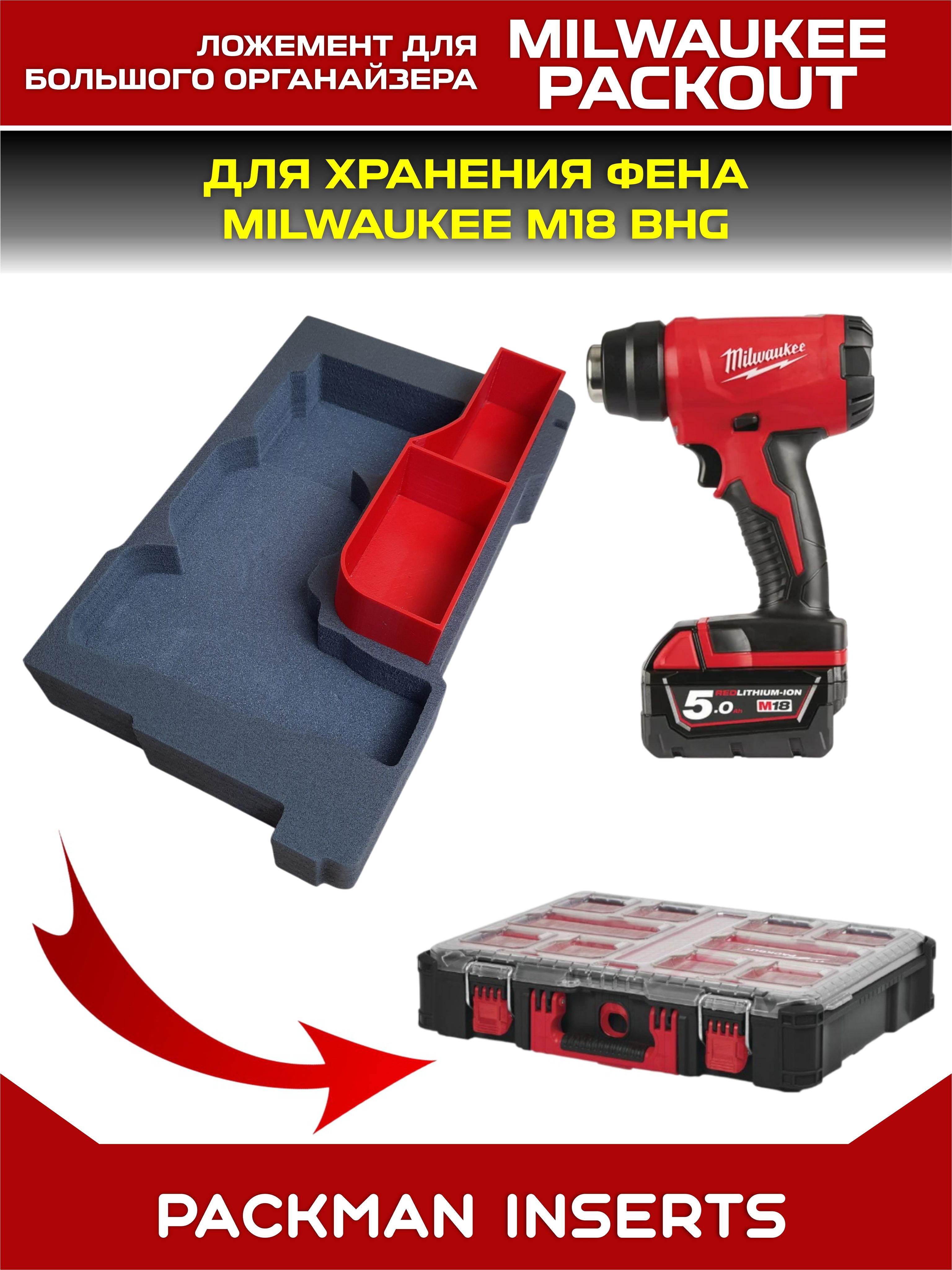 #set3 Ложемент для хранения фена MILWAUKEE M18 BHG