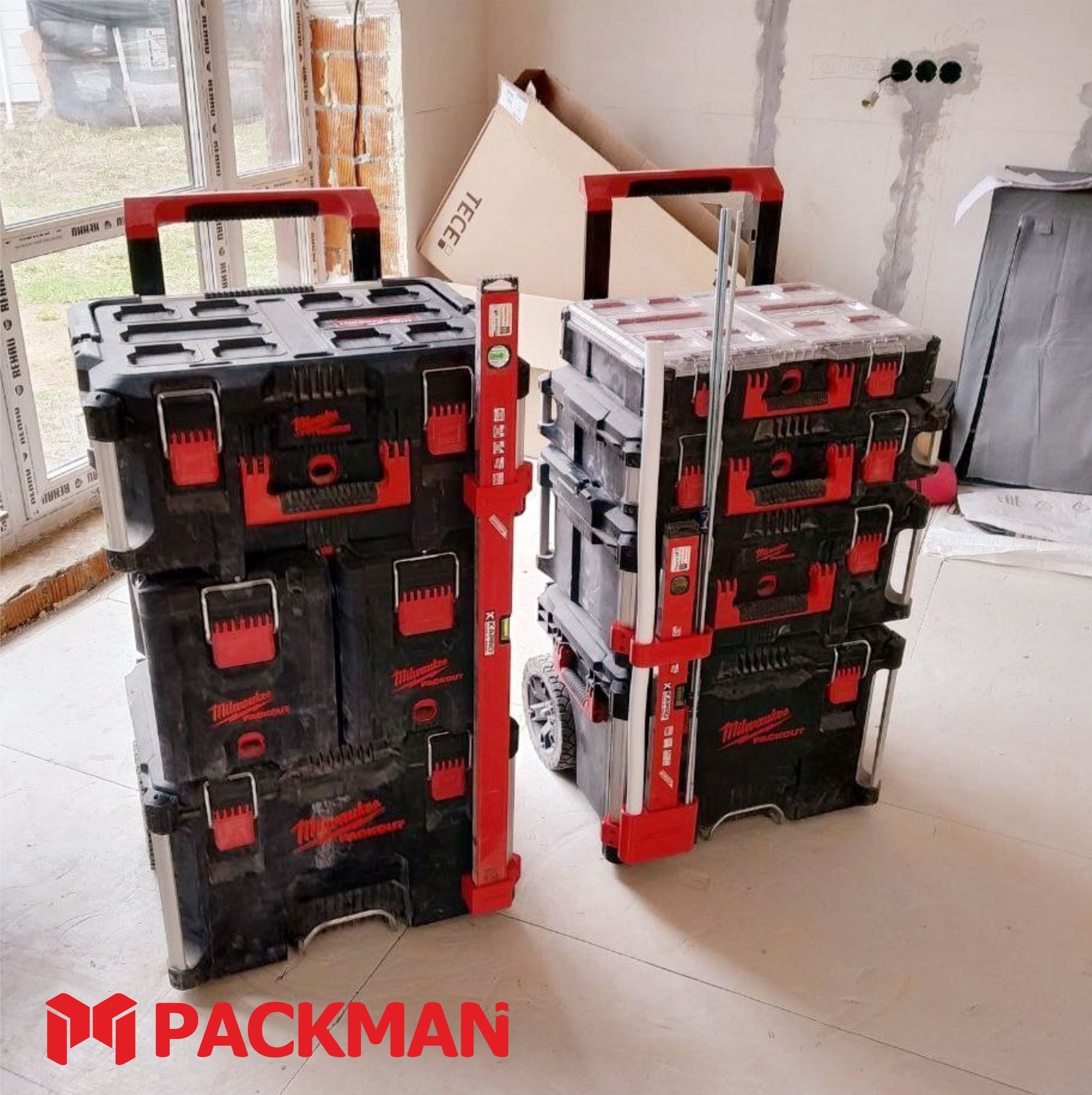 Держатель уровня и буров SDS PLUS/MAX на ящики MILWAUKEE PACKOUT SET №2