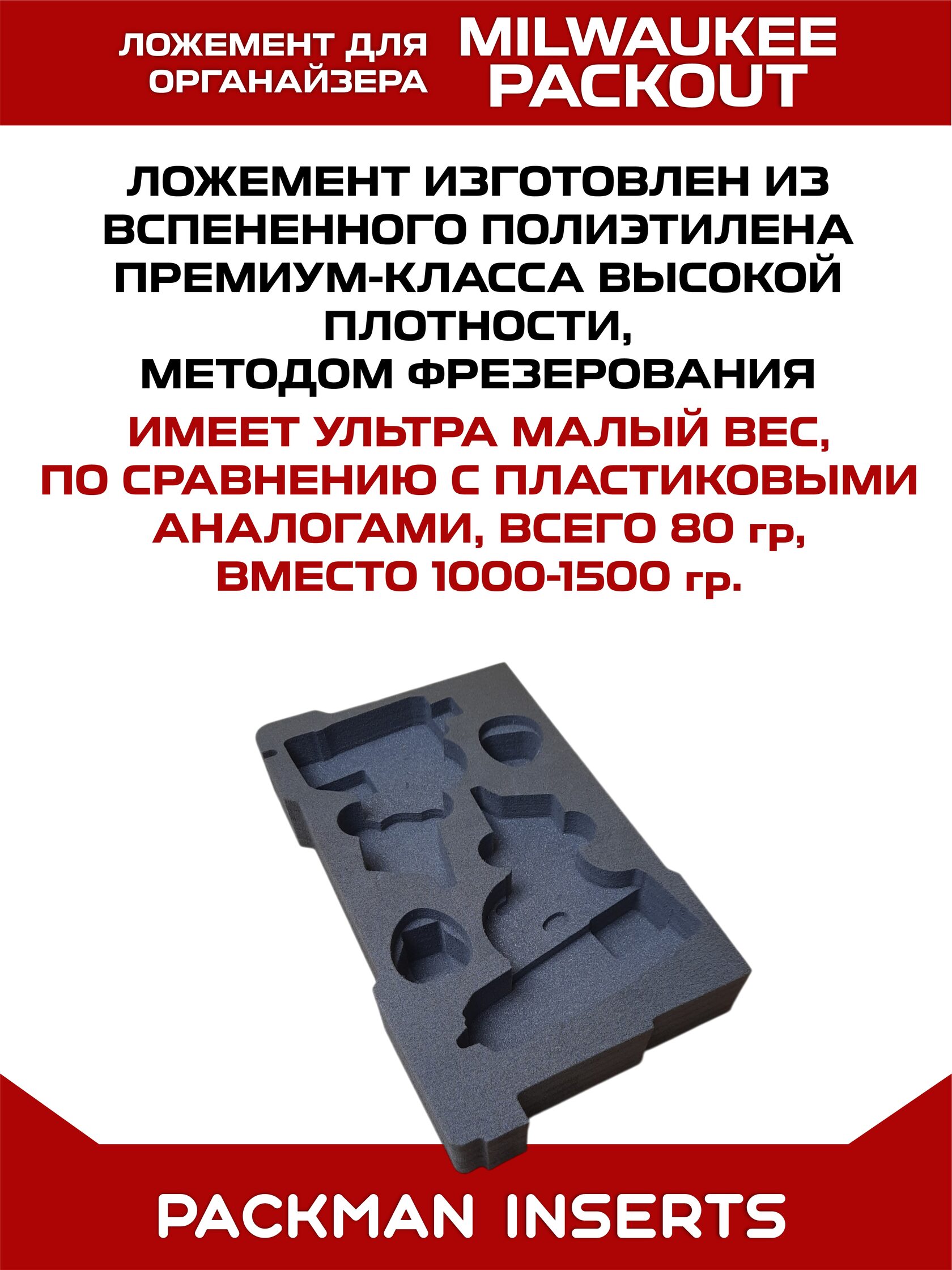 Ложемент для шуруповерта и винтоверта MILWAUKEE M12