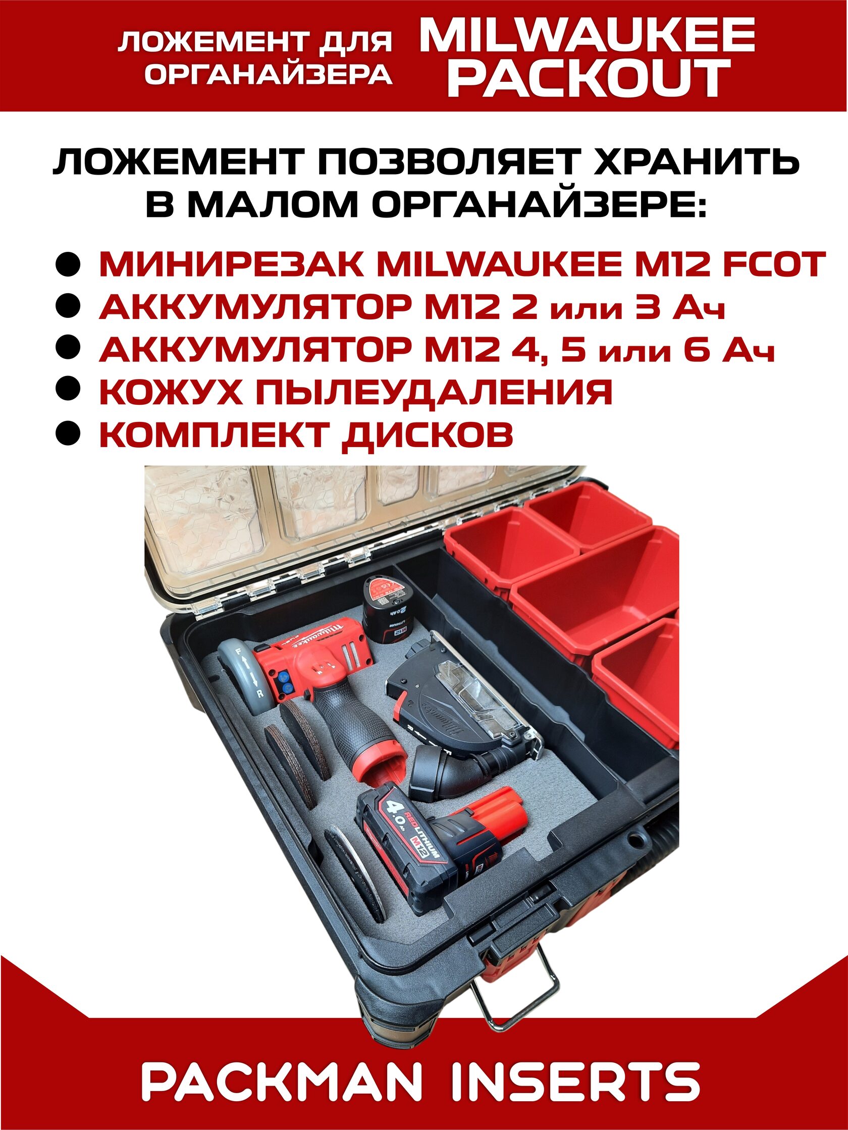 Ложемент для минирезака MILWAUKEE M12 FCOT