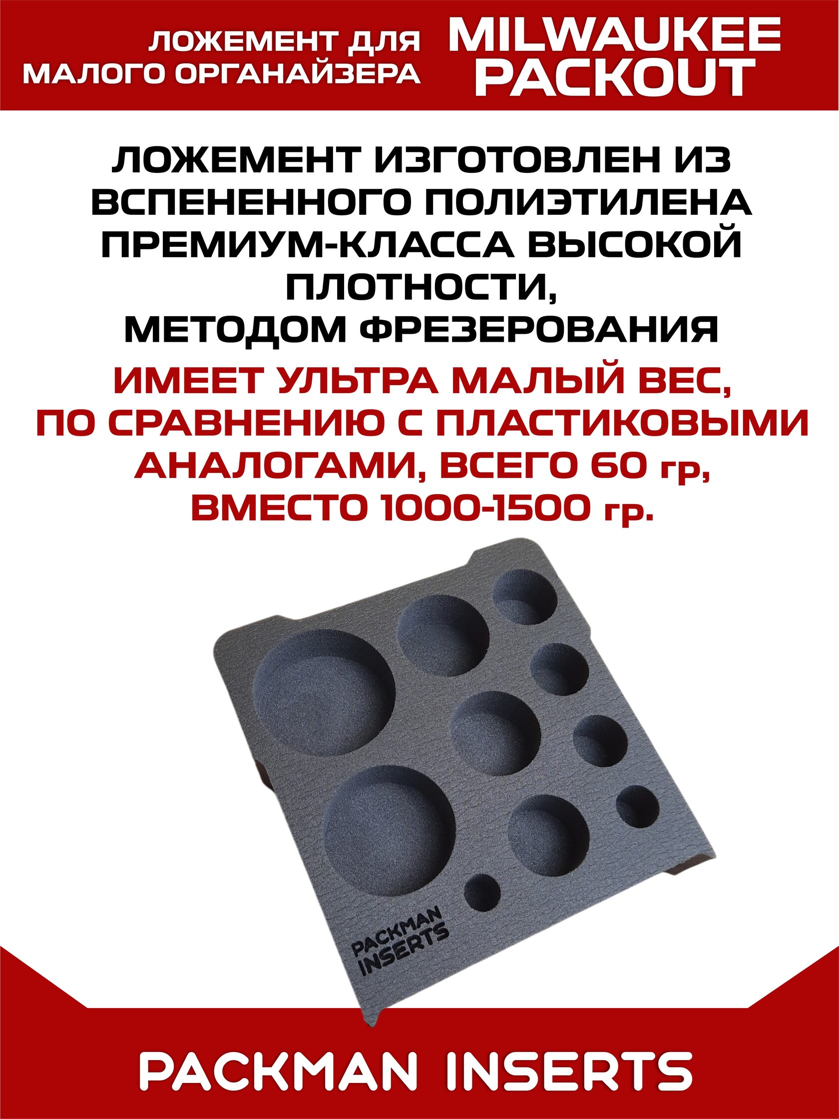 Ложемент для органайзера MILWAUKEE PACKOUT