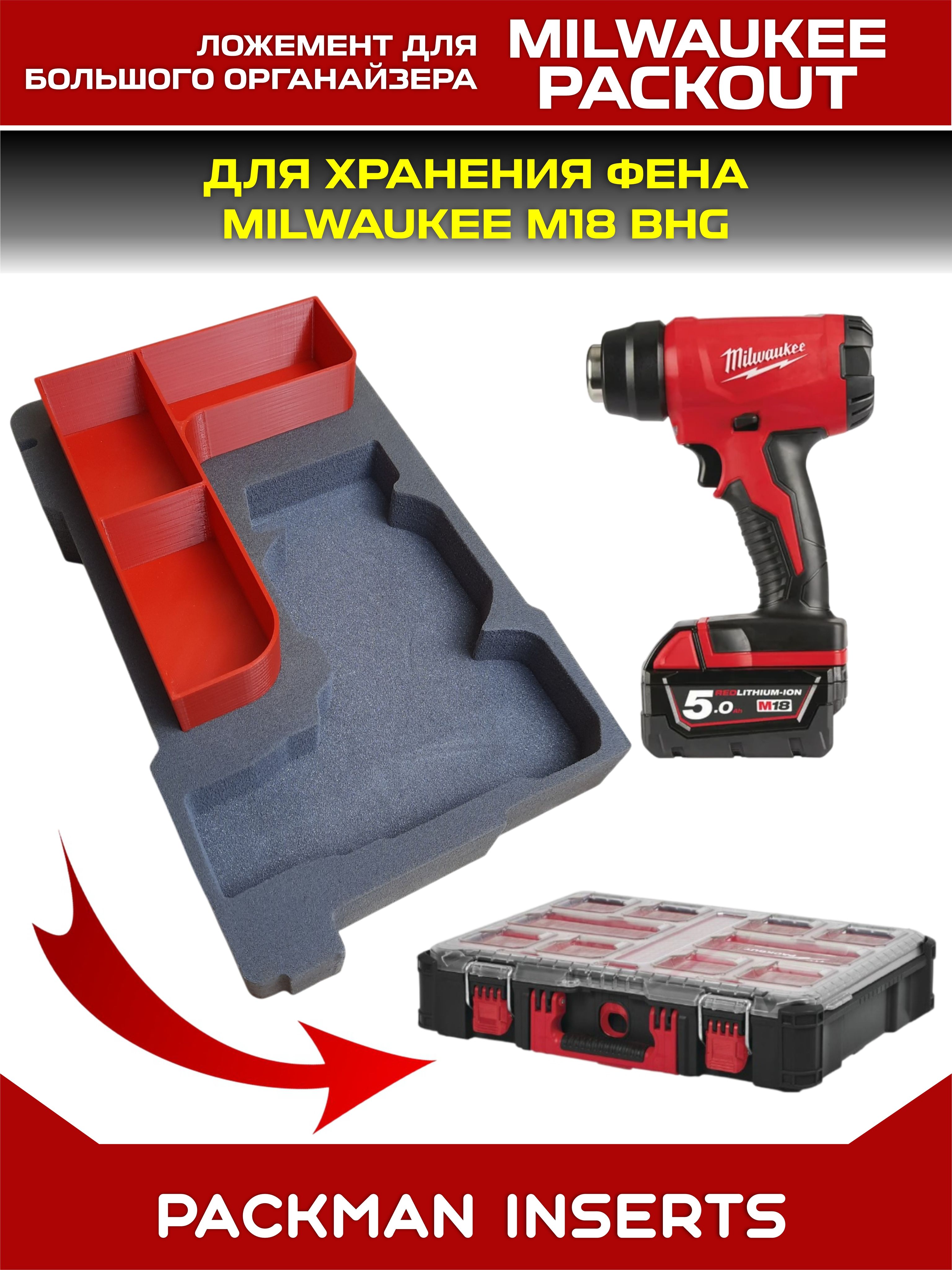 #set4 Ложемент для хранения фена MILWAUKEE M18 BHG